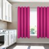 Krátky jednofarebný záves - Cyklamenový Uchytenie závesu: Dekoračné krúžky