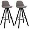Sada 2 barových stoličiek Corbin Fabric Square, šedohnedá