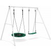 Lean Toys Záhradná hojdačka 2v1 – biely rám 210x170 cm