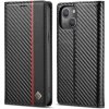 IMEEKE 41472 IMEEKE CARBON Peňaženkové puzdro Apple iPhone 13 čierne