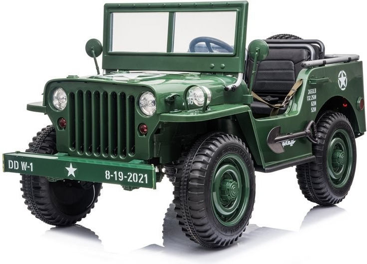Mamido elektrický vojenský jeep 4x4 tmavo zelená