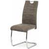 Autronic Moderná JEDÁLENSKÁ STOLIČKA s pohupom - šedohnedá látka v dekore kože - 44 x 98 x 60 cm, textil + kov