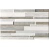 Obklad Brick mozaika s drevodekorom, sivá, 25 x 40 cm