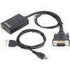 GEM Gembird A-VGA-HDMI-01 káblový adaptér 0,15 m HDMI typ A (štandardný) VGA (D-Sub) čierny