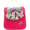 Detská kabelka s jednorožcom a sovičkami, ružová, lesklá
