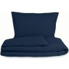 Kvalitex Mušelínové obliečky tmavo modré 1+2, 240x200, 70x90cm