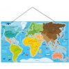 Woody Puzzle mapa světa Svět v obrázcích, 2 v 1