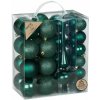 Sada vianočných gúľ s vianočnou špičkou, zelená, plast, 39 ks, 81241G049