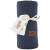 DETEXPOL Pletená deka do kočíka bavlna bambus jeansová Bavlna, Bambus, 80/100 cm