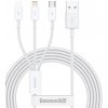 Baseus CAMLTYS-02 Superior Fast Charging Datový Kabel 3v1 USB-C, Lightning, MicroUSB 1.5m