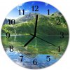 Nástenné sklenené hodiny Horské jazero fi 30 cm
