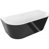 MEXEN/S - Oval vaňa voľne stojaca nástenná 180 x 80, biela/čierna, sifón a prepad biela 52671808075-20