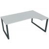Hobis Pracovný stôl UNI O, ergo, ľavý, 180x75,5x120 cm, sivá/čierna
