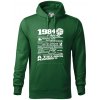 1984 v kocke - Mikina pánska Cape s kapucňou - 3XL ( Fľaškovozelená )