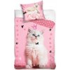 BedTex · Bavlnené posteľné obliečky Mačička princezná - 100% bavlna Renforcé - 70 x 90 cm + 140 x 200 cm