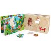 Vilac Drevená knižka s puzzle Dobrodružstvo