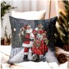 Vianočná gobelínová obliečka na vankúš – Santa Claus na skútri s darčekmi Viacfarebná 42x42 cm
