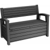 Plastová záhradná lavica a úložný priestor Oliver grafit