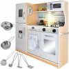 Kruzzel 22115 Detská drevená kuchynka s príslušenstvom XXL bielohnedá