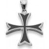Ewena Prívesok Rytiersky Templársky kríž strieborno čierny
