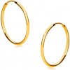 Šperky eshop - Zlaté okrúhle náušnice v 14K zlate - tenké zaoblené ramená, lesklý povrch, 17 mm S2GG48.17