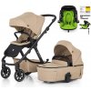 PETITE&MARS Kočík kombinovaný ICON 2v1 Mocha Beige LITE RWS + KIDDY Evoluna i-size 2 + základňa VP-F188454