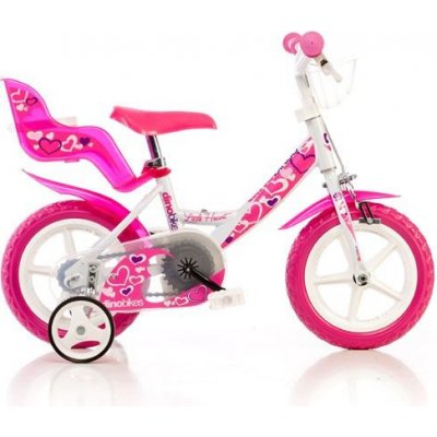 Detský bicykel Dino Bikes bielo-ružový 12"