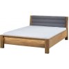 Szynaka Manželská posteľ Velvet II 76 160x200 z masívu s LED osvetlením dub rustikálny/šedá