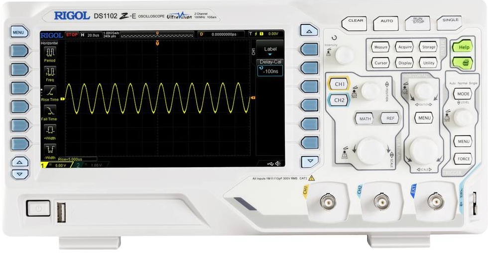 Rigol DS1102Z-E digitálny osciloskop 100 MHz 2-kanálová 1 GSa/s 24 Mpts 8 Bit digitálne pamäťové médium (DSO) 1 ks