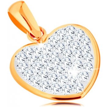 Šperky eshop Prívesok zo žltého 14K zlata trblietavé srdiečko zdobené krištálikmi Swarovski GG167.10