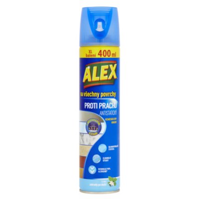Alex Proti prachu na všetky povrchy antistatický s vôňou záhrady po daždi 400 ml sprej