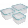 Dóza MagicHome Lunchbox set MB06, sada 3 ks, 700/1200/2000 ml, štvorcové, Clip