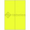 Labelea Samolepiace etikety 105x148 mm signálne farebné papierové, na hárku A4, pre laserovú tlač, Farba etikiet Signálna žltá, Počet hárkov v balení 100 EPY105148SY004S