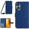 Peňaženkové kožené puzdro Sun Flower na Honor 70 - Tmavo modrá
