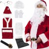 SPRINGOS Vianočný kostým Santa Claus 9-dielny vínový, veľ. dospelí