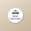 Nažehľovacie menovky na oblečenie (Kopírovat) - 2ks, Kruh 2,3 × 2,3 cm, Policajné auto, Biela