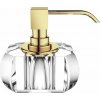 Dávkovač mydla Kristall so zlatou pumpou transparentný