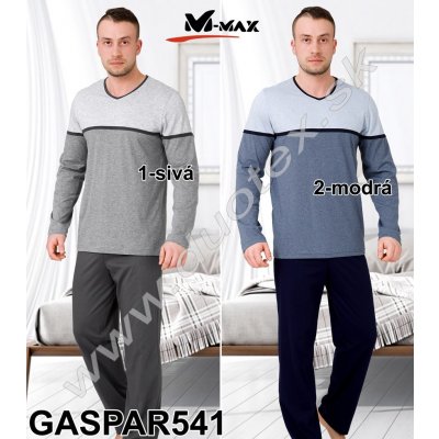 M-Max Gaspar 541 pánské pyžamo dlouhé šedé