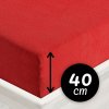 Froté napínacie prestieradlo na extra vysoký matrac FR-007 Sýto červené 180 x 200 - výška 40 cm