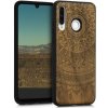 Drevené púzdro s dizajnom indické slnko kwmobile Huawei P30 Lite tmavě hnědá