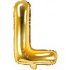 PartyDeco Fóliový balón Mini Písmeno L 35cm zlatý