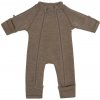 Merino overal bez kapucne s dvojitým zipsom hnedý Nature Melange Smallstuff Veľkosť: 68/74