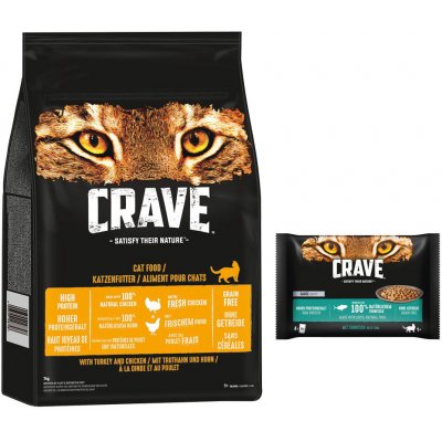 Crave Adult Cat s kuraťom & moriakom 7 kg