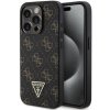 Guess PU Leather 4G Triangle Metal Logo iPhone 15 Pro čierne