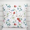 Biante Dekoračná obliečka na vankúš Rongo RGP-507 Akvarelové kvety s kolibríkmi na bielom 60 x 60 cm