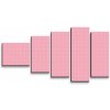 Sablio Obraz - 5-dílný Biele čiarky na ružovej - 100x60 cm