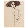 Umelecká tlač Brunette Woman (Female Portrait) - Egon Schiele, (30 x 40 cm)