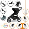 Set 11v1 Thule Urban Glide 3 Black 2024+madlo+vanička Mid blue+príslušenstvo JOMK+Thule Maple Black+Thule Alfi+adaptéry