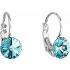 Náušnice bižutérie so Swarovski kryštálmi modré okrúhle 51031.3 turquoise