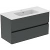 Ideal Standard Eurovit+ - Skrinka s umývadlom, 55x100x44 cm, 2 zásuvky, tmavo sivá R0575TI